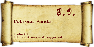Bokross Vanda névjegykártya